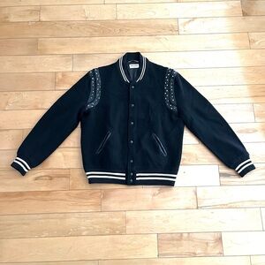 FW16 Saint Laurent Paris Studded Teddy Jacket